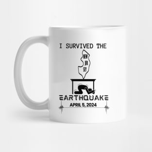 I Survived the New Jersey, NJ, NYC, New York Earthquake April 5, 2024, Map of New Jersey Memorabilia Mug